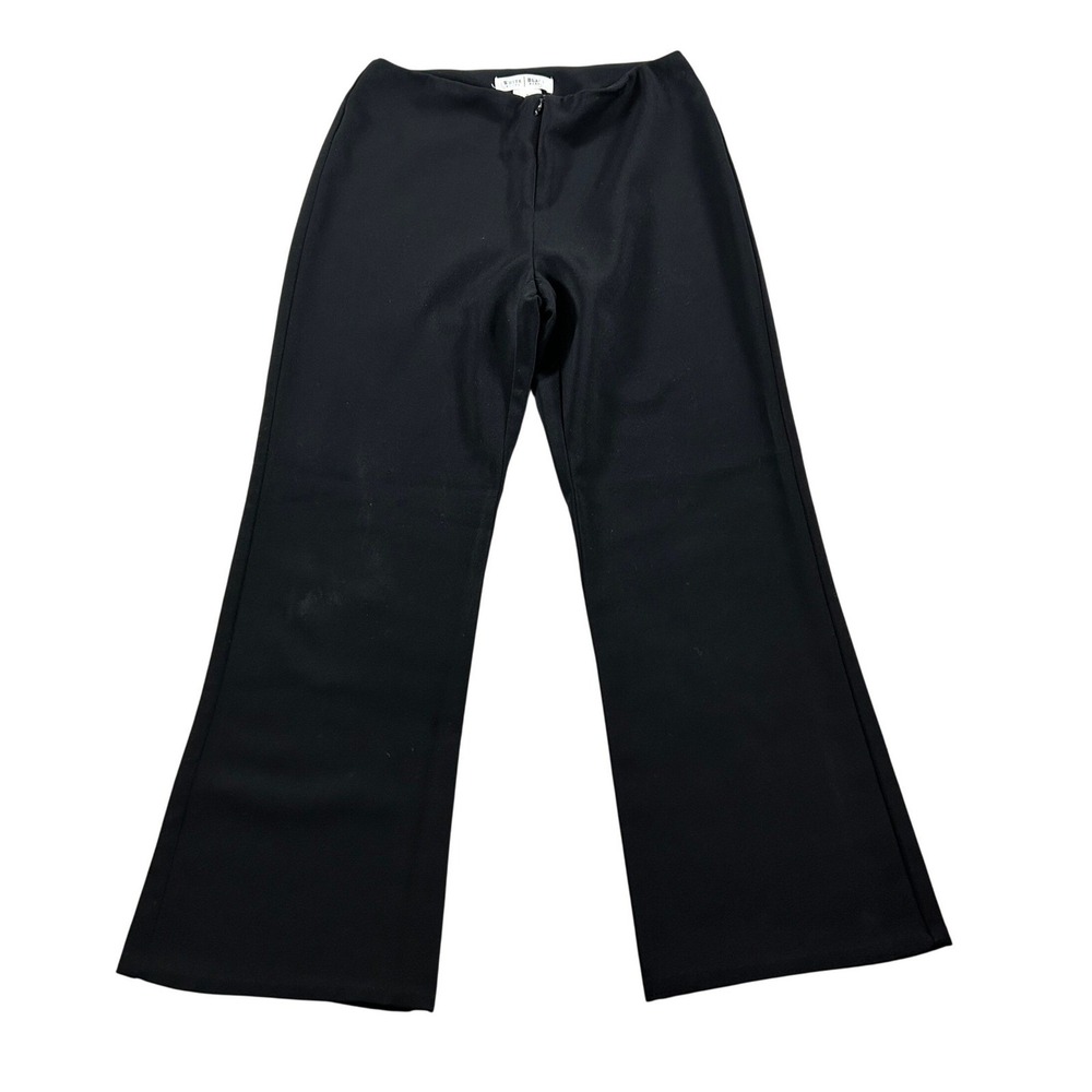 White House Black Market Womens Black Flare Leg Dress Pants Trousers Size 0 USA